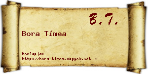 Bora Tímea névjegykártya